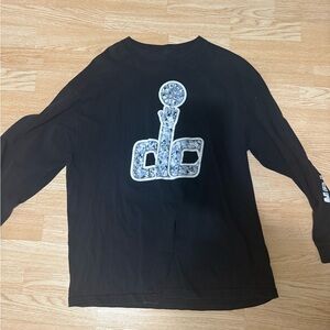 adidas Black Long Sleeve Logo Crew Tee